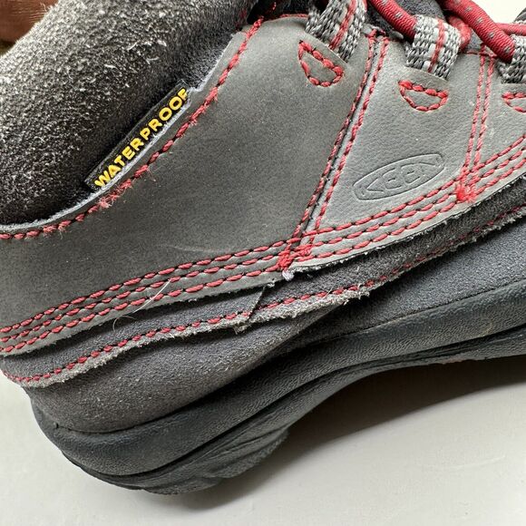 Keen Brady Winter Boots Sherpa Insulated Waterproof WP Toddler Size 10 Gray Red - Picture 6 of 10